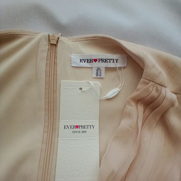 EVER PRETTY NWT Women's Plus Size Twist Knot Louts Leaf A-Line Dress Size 3XL - Picture 3 of 6